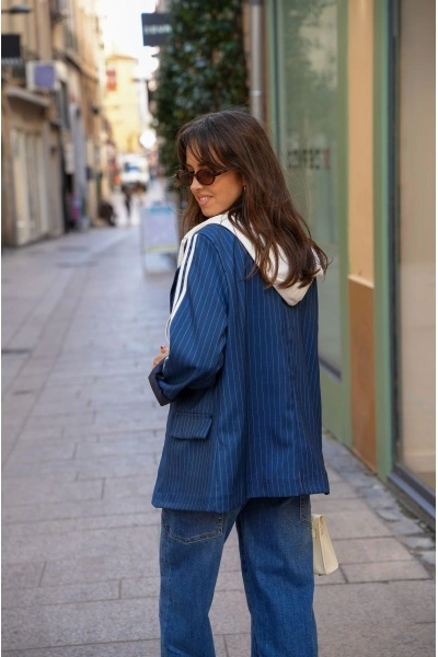 Veste Blazer Capuche Marine HOUSTON 2