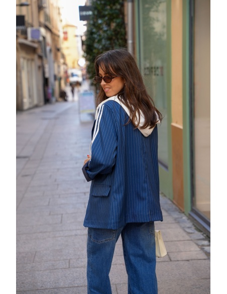 Veste Blazer Capuche Marine HOUSTON