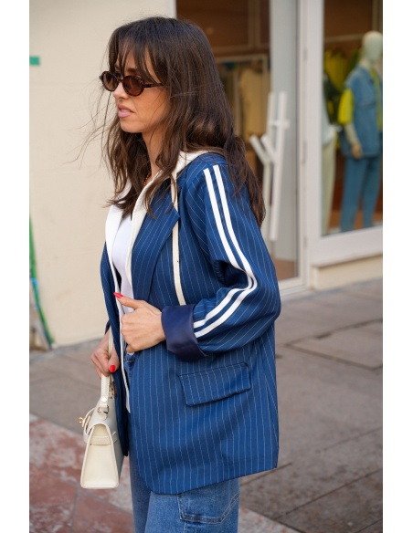 Veste Blazer Capuche Marine HOUSTON