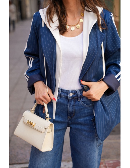 Veste Blazer Capuche Marine HOUSTON