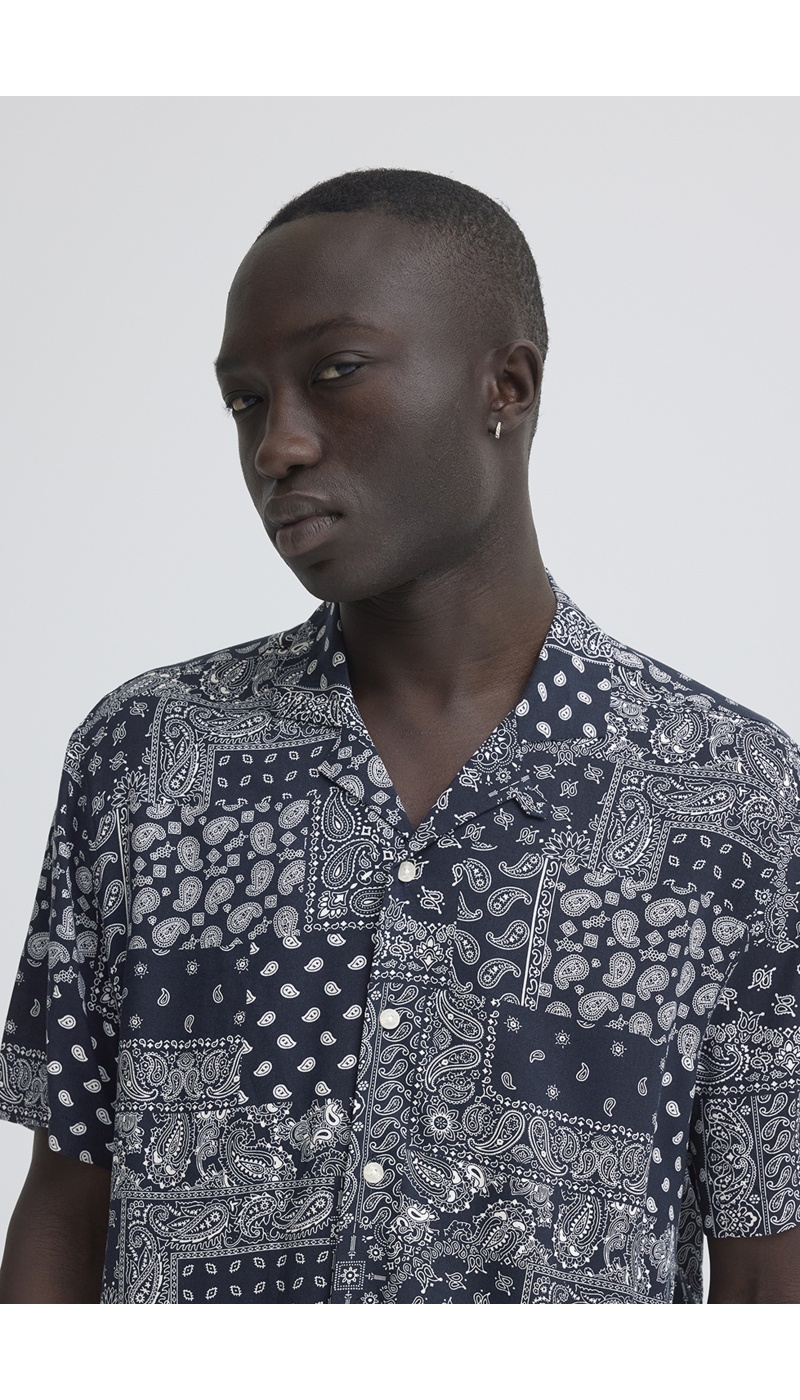 BHASLAK Navy Bandana Shirt