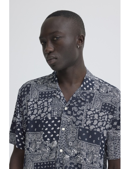 BHASLAK Camisa bandana azul marino