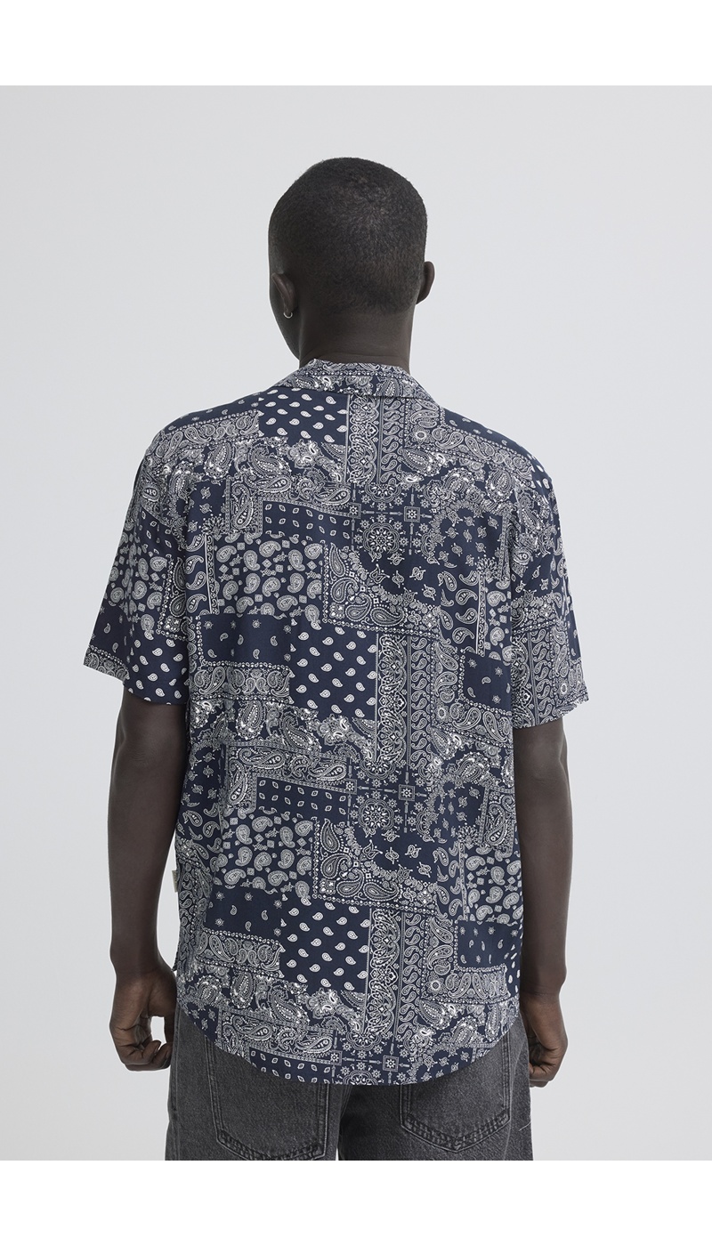 BHASLAK Marineblaues Bandana-Shirt