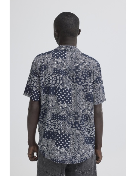 BHASLAK Marineblaues Bandana-Shirt