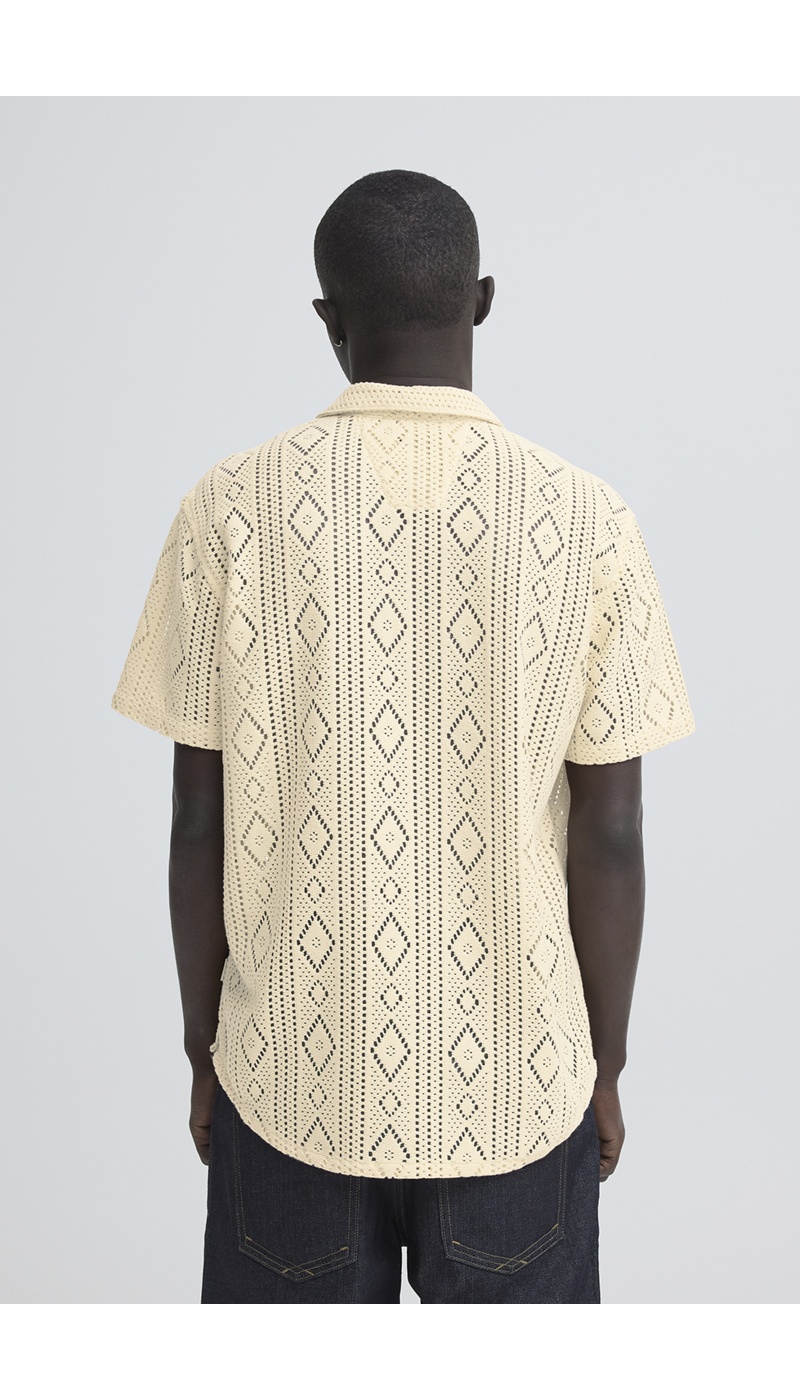 Camicia traforata écru BHAKON