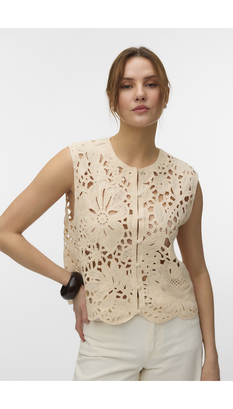 Top Makramee Bone White AWALISON