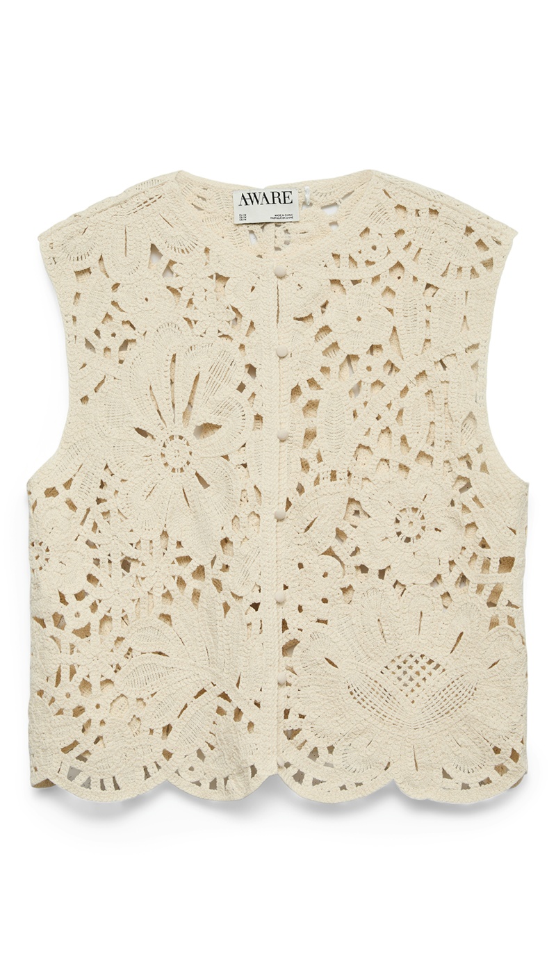 Top Macramé Bone White AWALISON