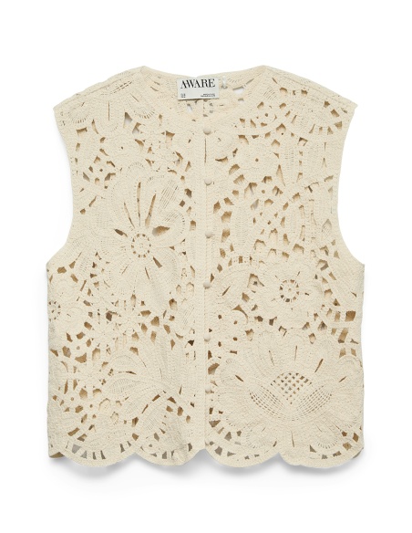 Top Macramé Bone White AWALISON
