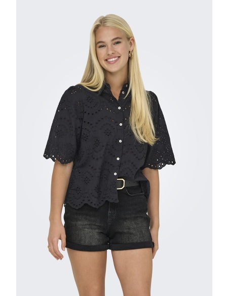 Black Embroidered Shirt ONLVALAIS