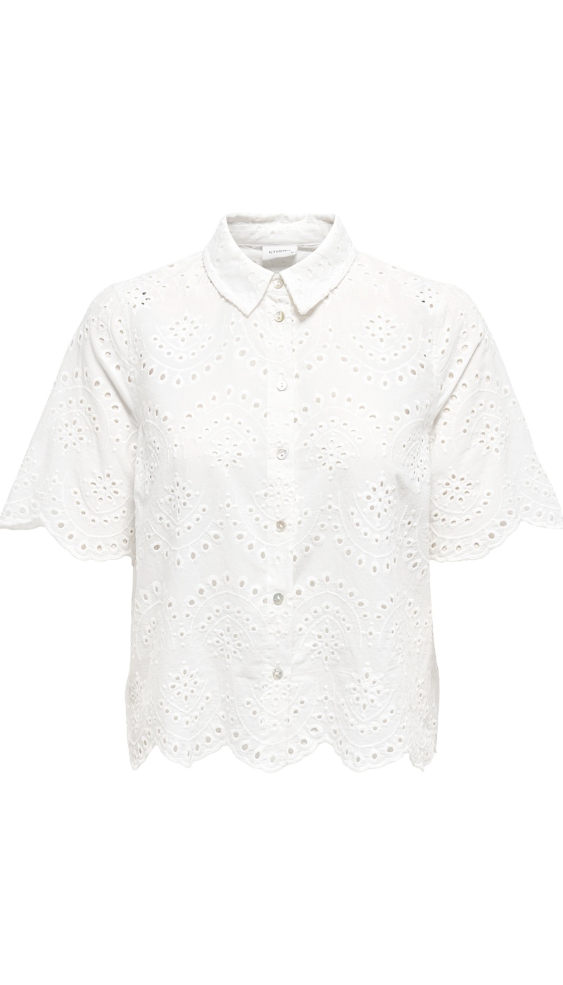 Camicia ricamata Cloud Dancer ONLVALAIS