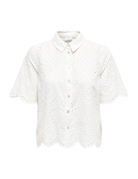 Cloud Dancer Embroidered Shirt ONLVALAIS
