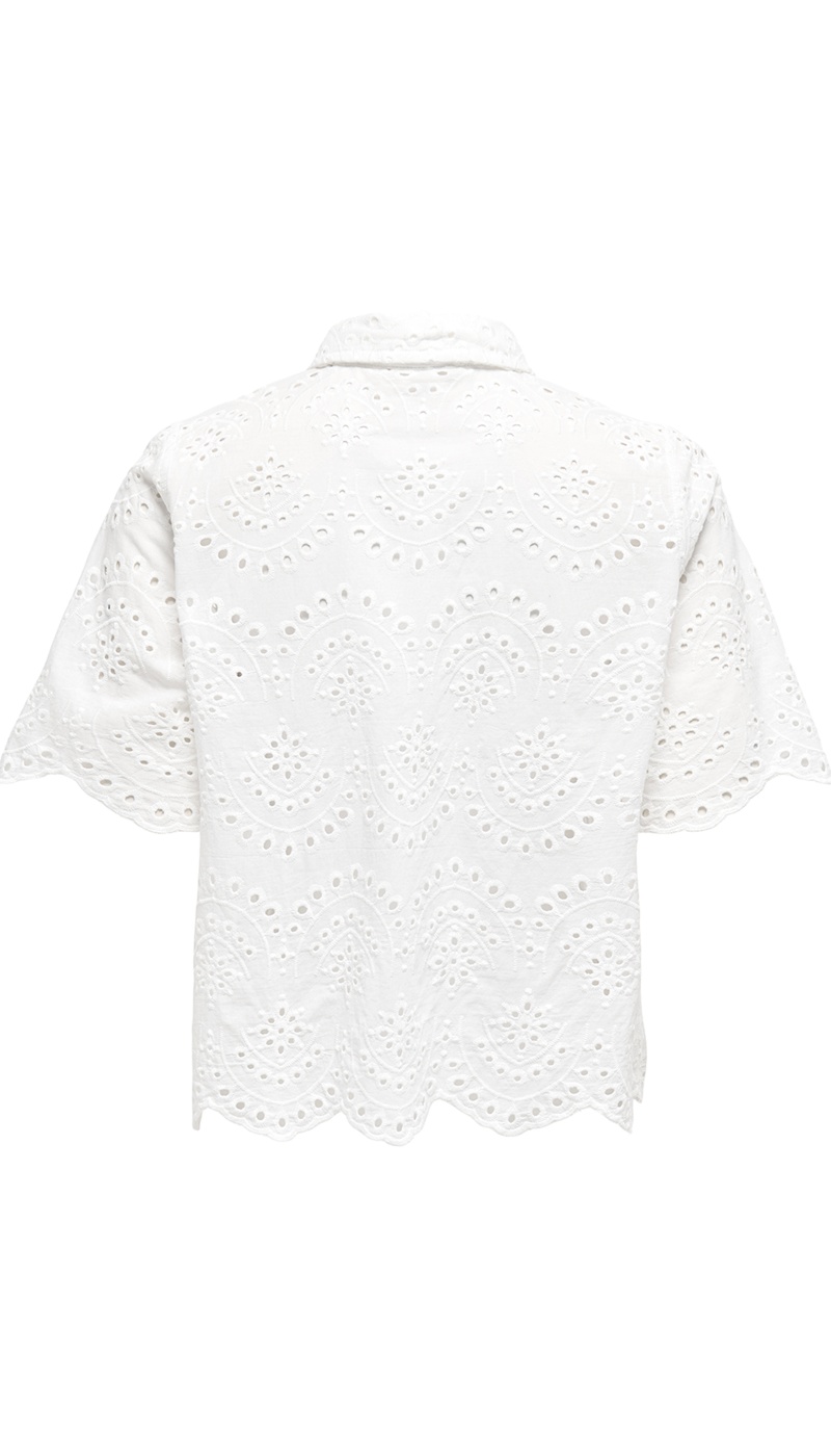 Camicia ricamata Cloud Dancer ONLVALAIS