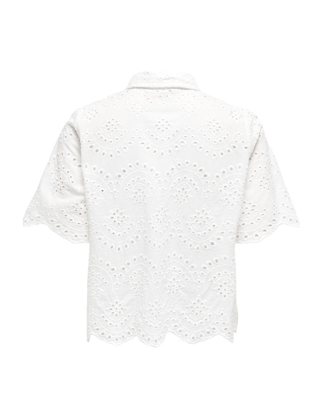 Cloud Dancer Embroidered Shirt ONLVALAIS
