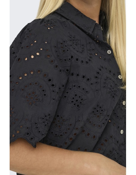 Camicia ricamata nera ONLVALAIS
