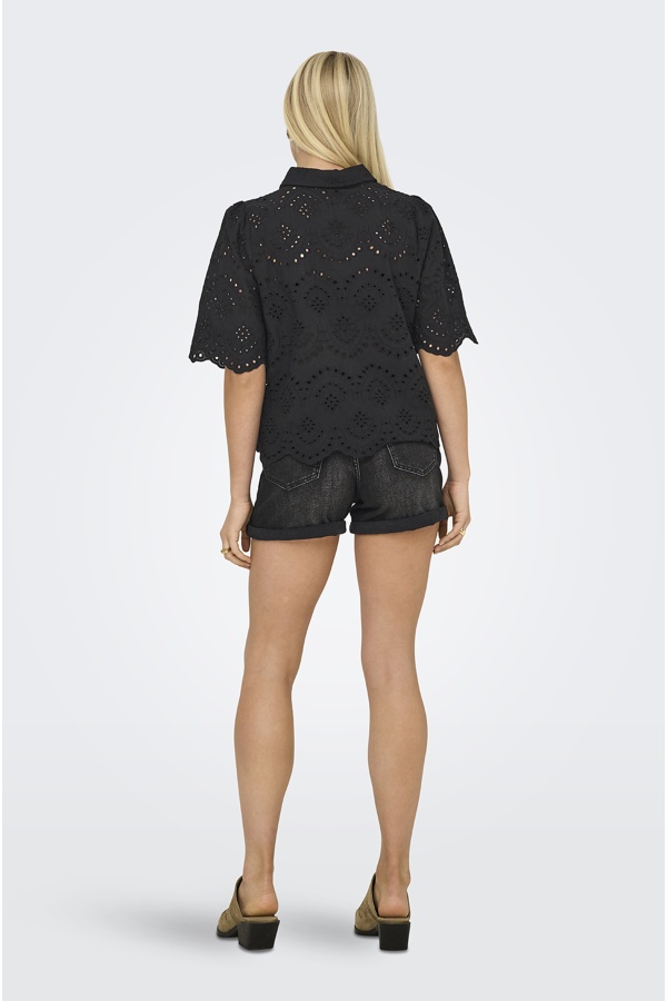 Black Embroidered Shirt ONLVALAIS 2