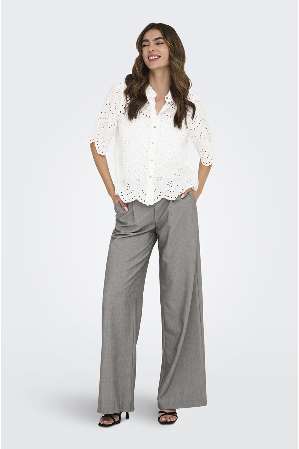 Camicia ricamata Cloud Dancer ONLVALAIS