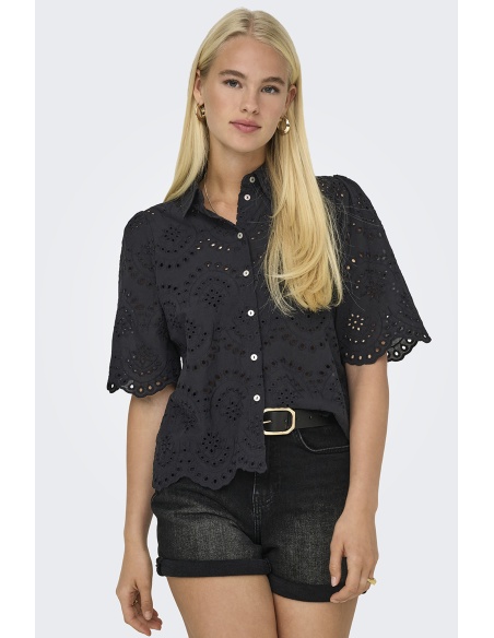Camisa Bordada Negra ONLVALAIS
