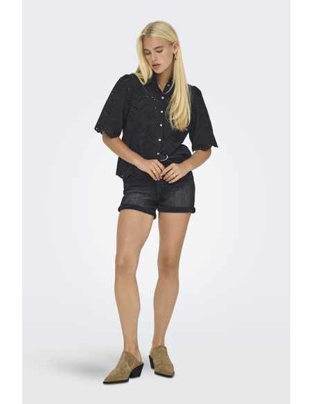 Camicia ricamata nera ONLVALAIS