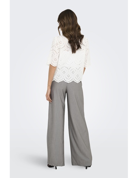 Cloud Dancer Embroidered Shirt ONLVALAIS