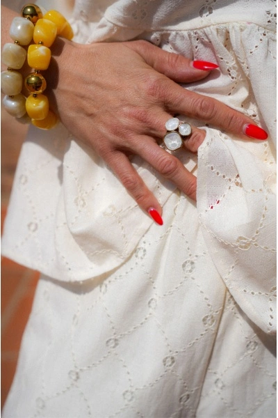 Bague Pierre Blanche JUNE