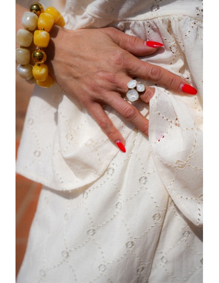 White Stone Ring JUNE