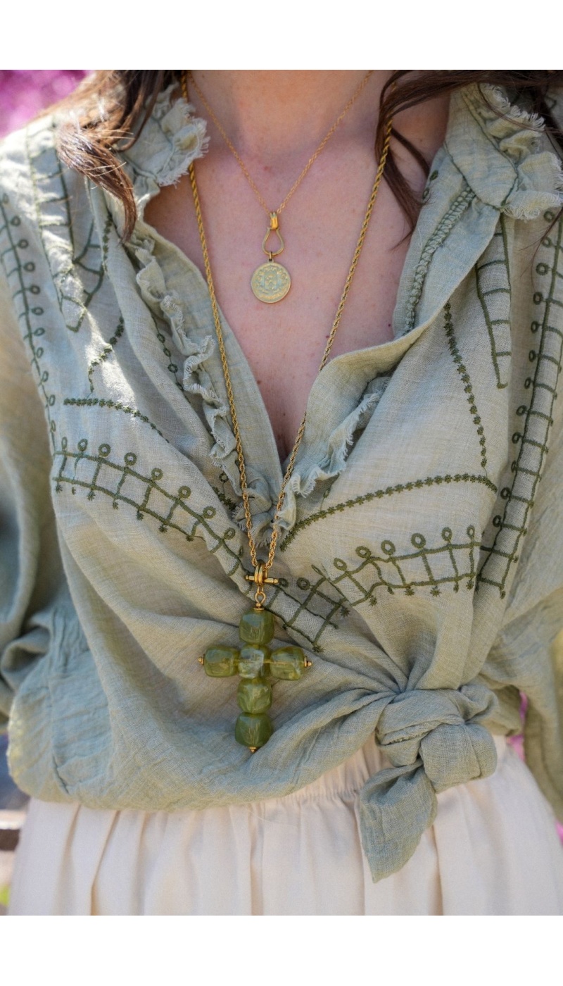 Collana GIHA con croce verde