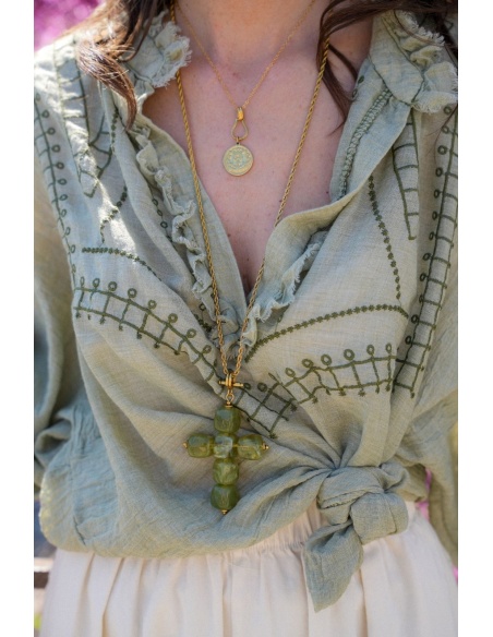 Collana GIHA con croce verde