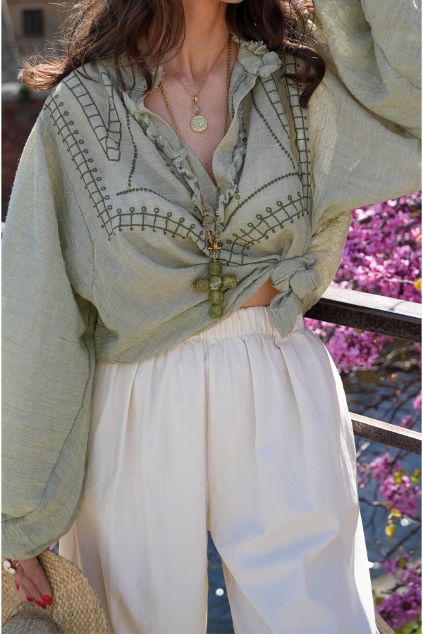 Collana GIHA con croce verde 2