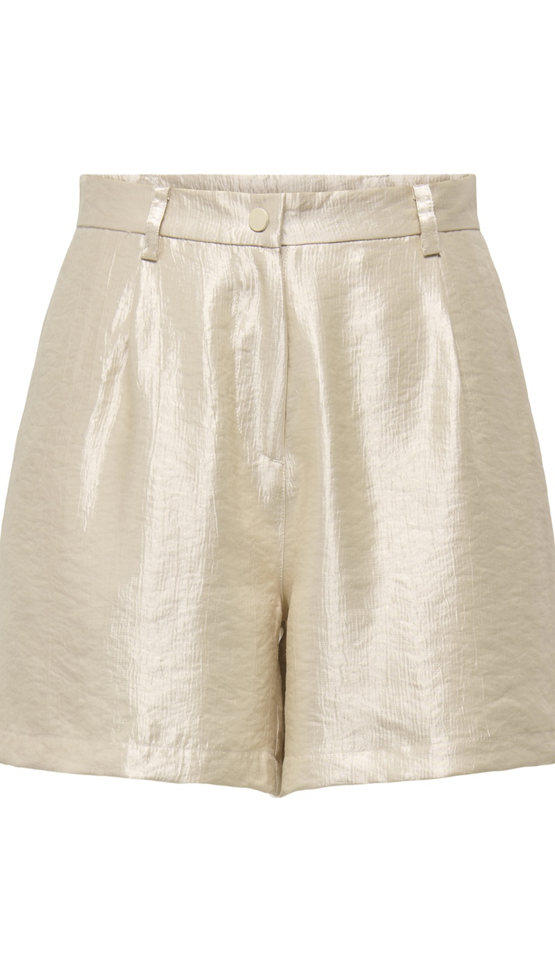 Oatmeal Satin Shorts ONLGRACE