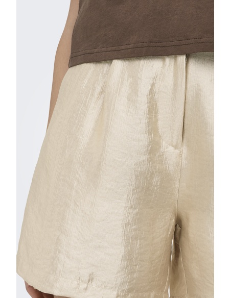 Oatmeal Satin Shorts ONLGRACE