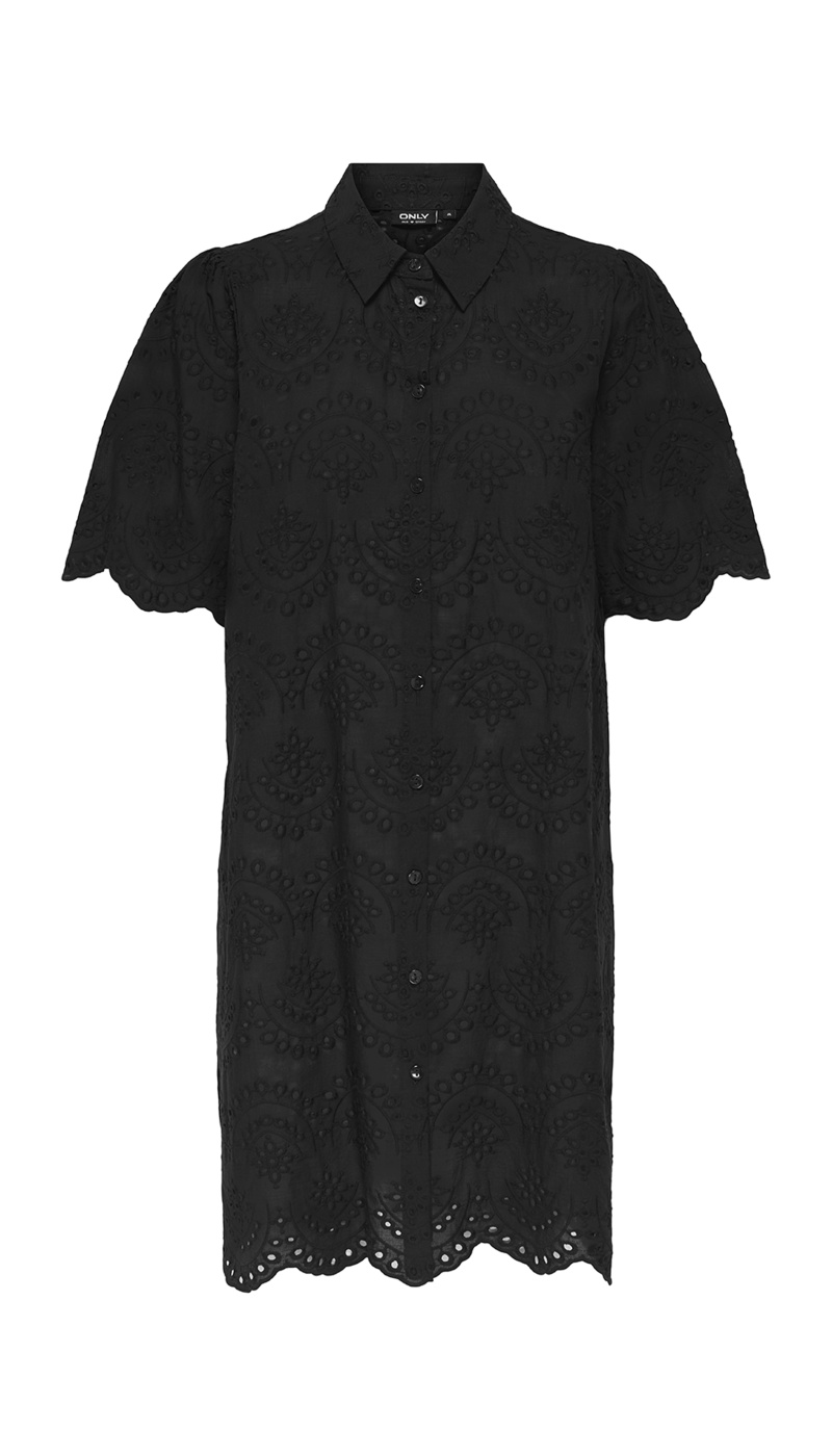 Black Embroidered Dress ONLVALAIS