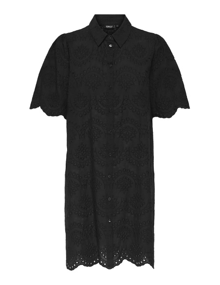 Vestido Negro Bordado ONLVALAIS