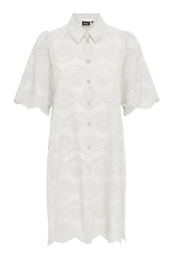 Vestido bordado Cloud Dancer ONLVALAIS