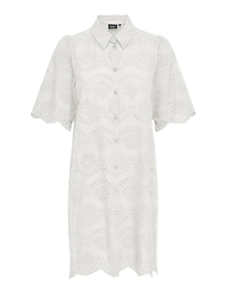 Cloud Dancer Embroidered Dress ONLVALAIS