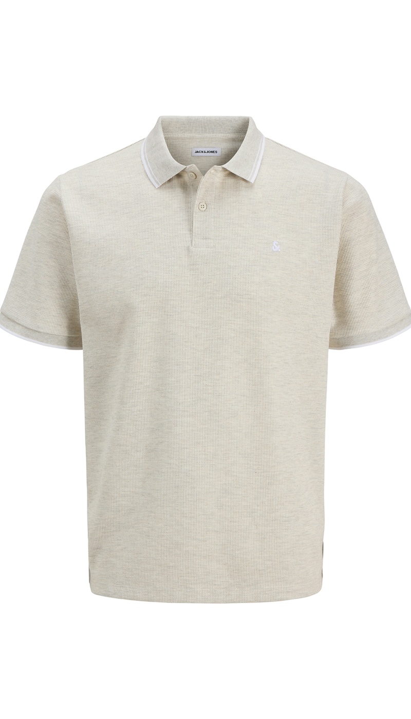 Poloshirt Antikweiß JJEAUSTIN