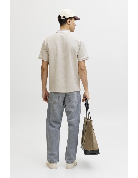 Poloshirt Antikweiß JJEAUSTIN