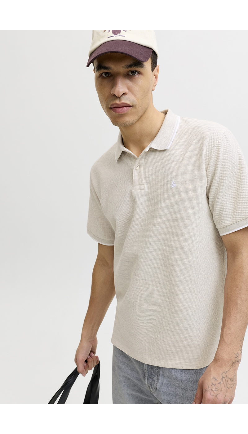 Poloshirt Antikweiß JJEAUSTIN