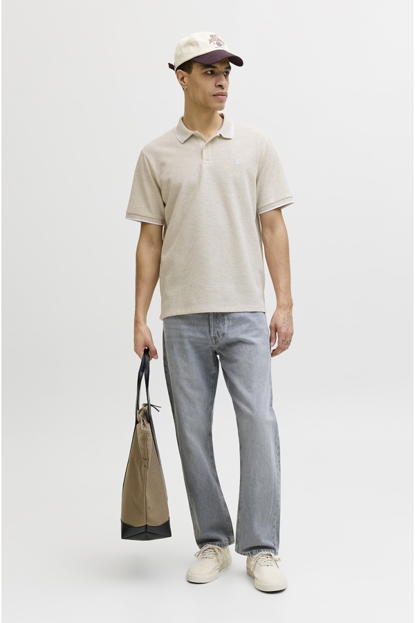 Poloshirt Antikweiß JJEAUSTIN