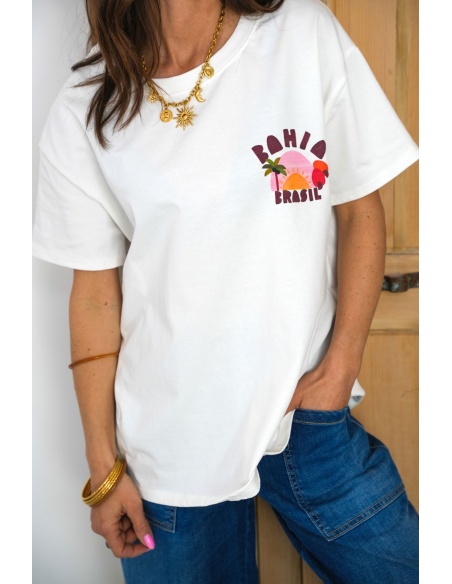 MODAS Y CREATIONES ANGELINA SL  BLANC T-SHIRT MC FEMME