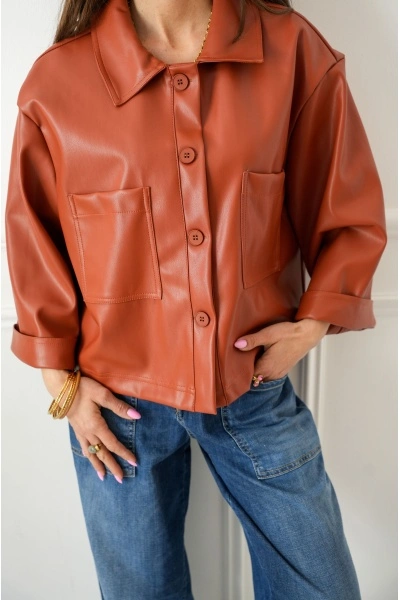 Veste Rouille Simili Johanna LOREN - Élégance et Style 2