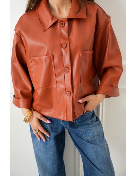 Veste Rouille Simili Johanna LOREN - Élégance et Style