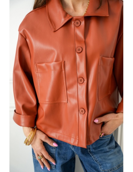 Veste Rouille Simili Johanna LOREN - Élégance et Style