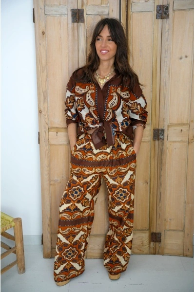 Pantalon Imprimé Brique KAYL - Style et Confort Élégant