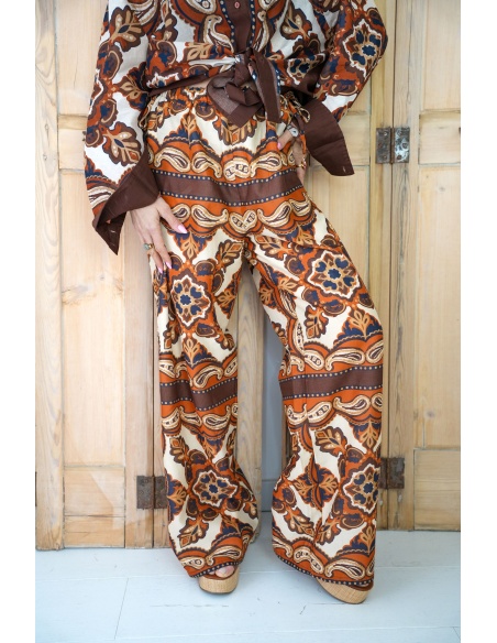 Pantalon Imprimé Brique KAYL - Style et Confort Élégant