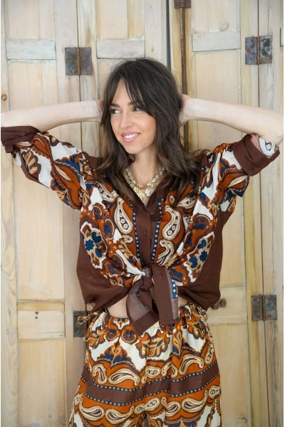 Chemisier Imprimé AZURA Élégant - Parfait pour la maison 2