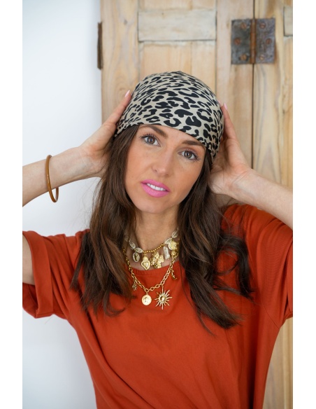 Foulard Léopard Taupe JAVANA