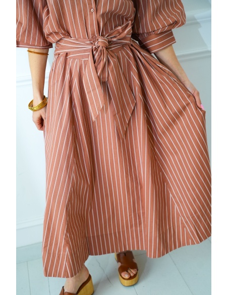 Gonna a Righe Beige DORIA - Eleganza e Comfort a Casa