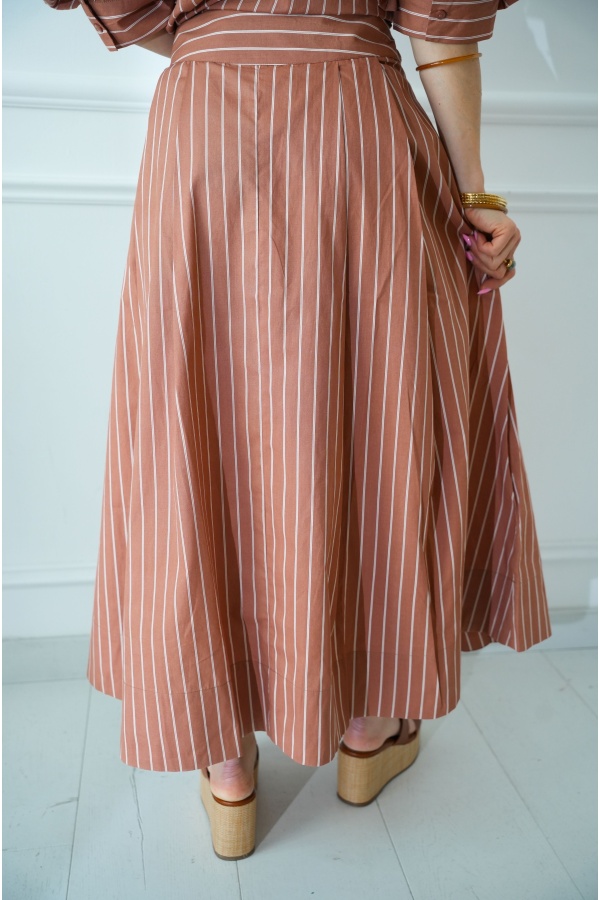 Beige Striped Skirt DORIA - Elegance and Comfort at Home 2
