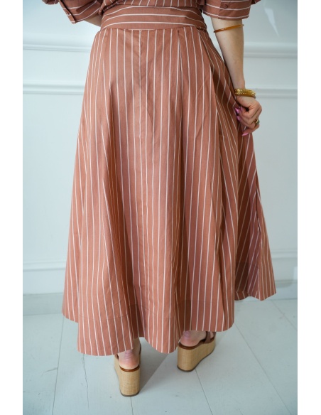 Gonna a Righe Beige DORIA - Eleganza e Comfort a Casa