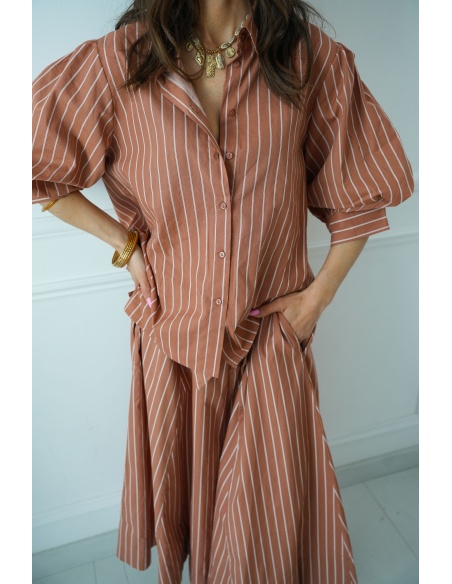 MARINA Blusa a Righe Beige - Eleganza e Comodità